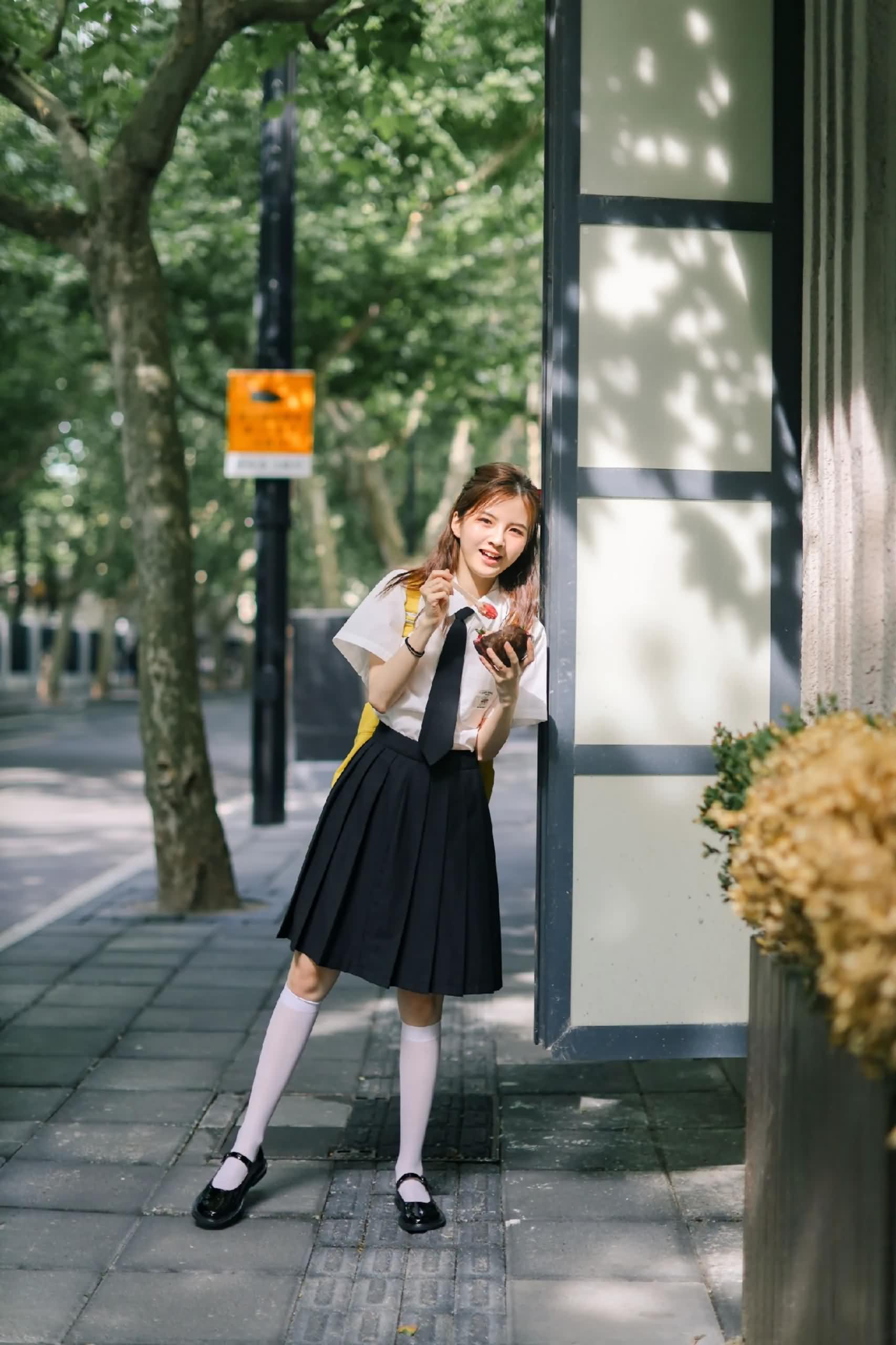 Standing In Student Style Afternoon