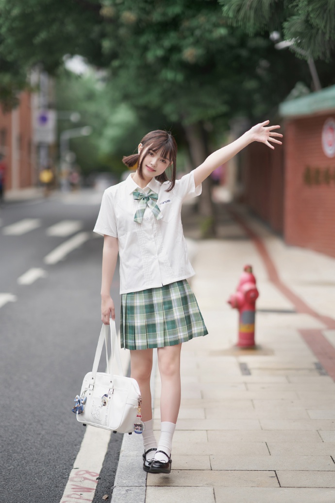 Trendy School Girl Academic Dress Photography