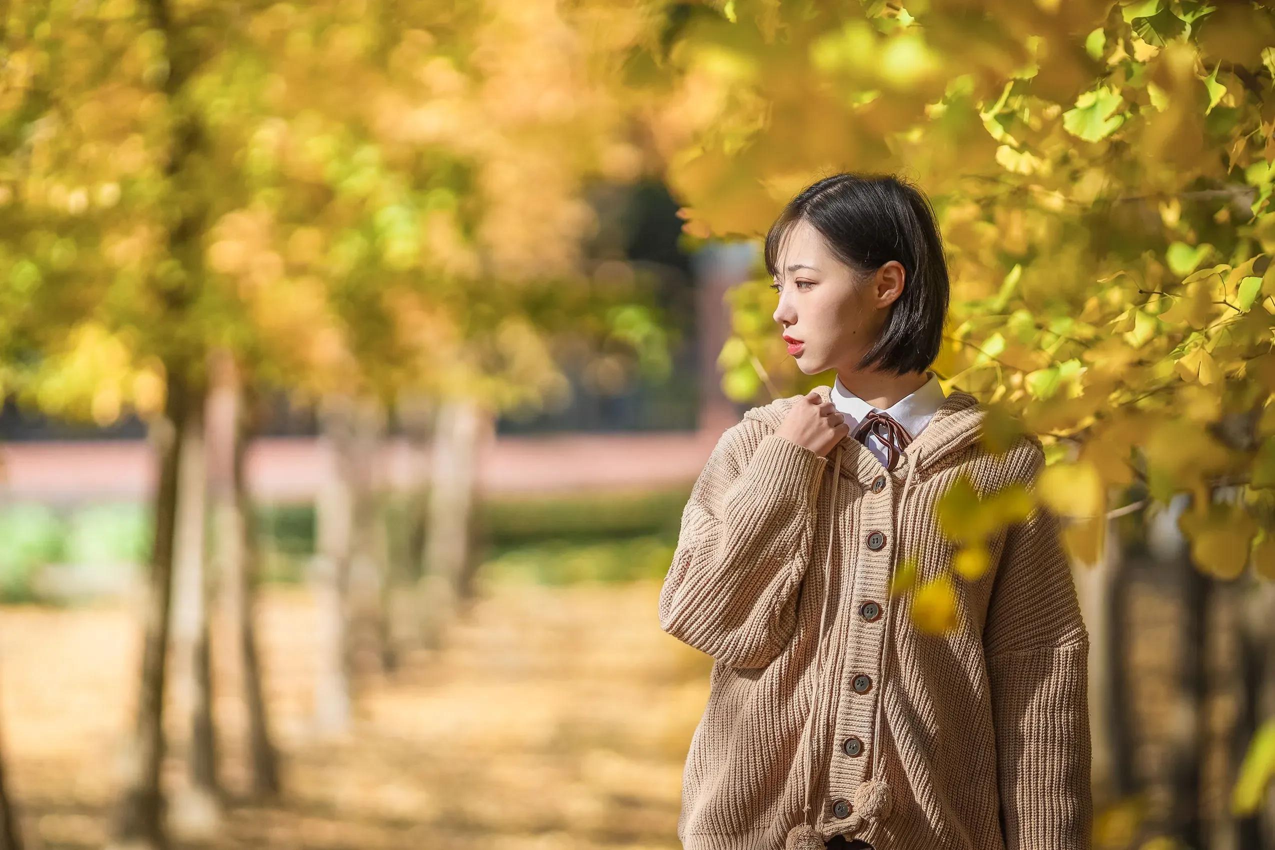 Young Woman In Street With Look