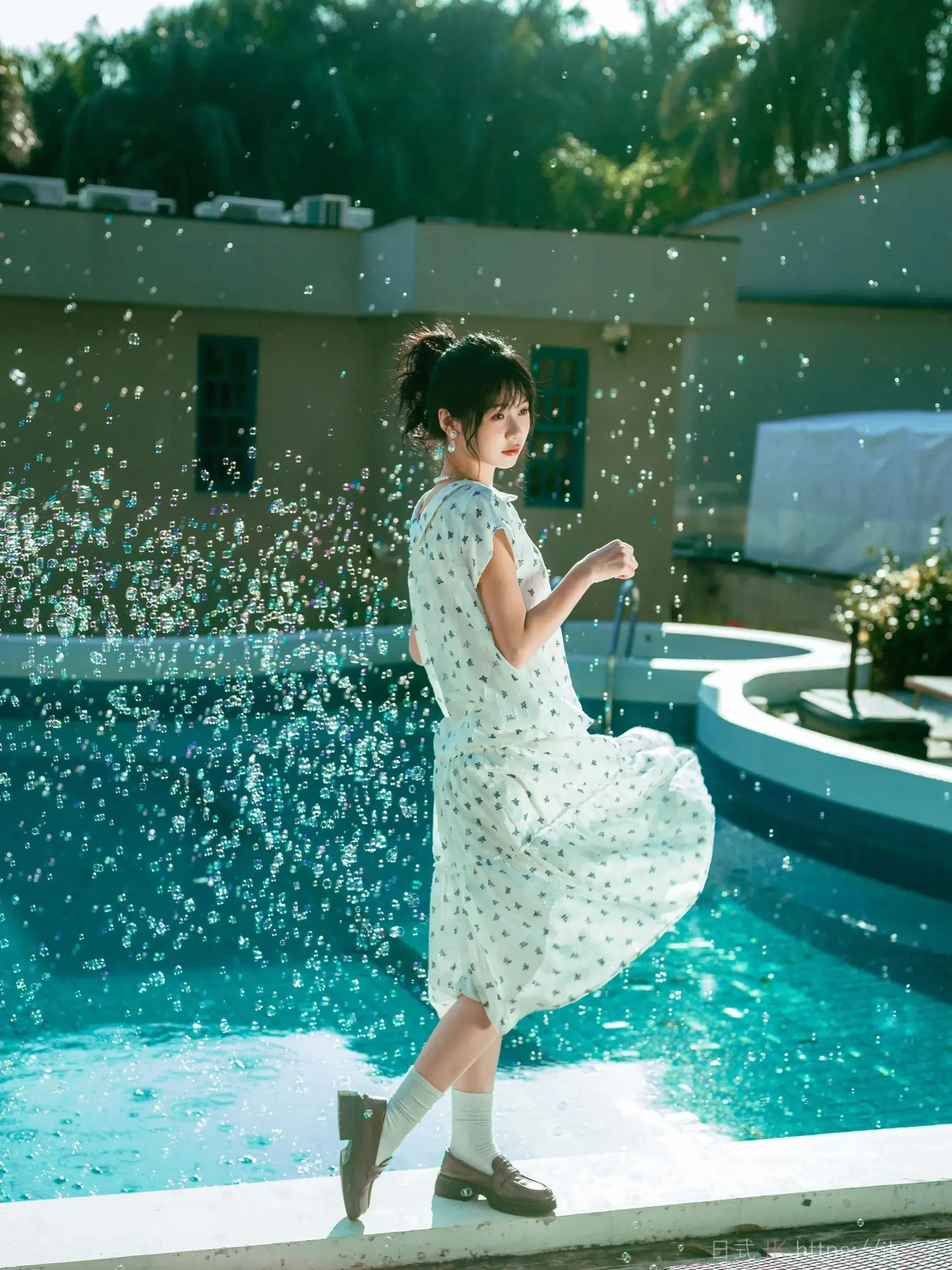 Trendy Student Scene Touching Sunset